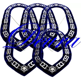 Lot of 5 Masonic Blue lodge Chain Collar Masonic Master Mason Collar DMR-400SB
