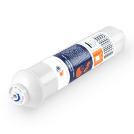 Aquaboon T33 Post Activated Carbon Water Filter - Inline Water Filter for Refrigerator fits 1/4 Water Line - Quick Connect Ice Maker Filter - RO Water Filter Replacement Compatible with ICF-10, 2-Pack