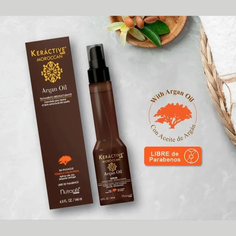 2 Pzas Nutrapel Keráctive Moroccan Argan Oil Serum 144ml