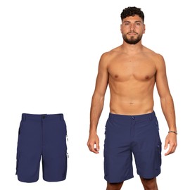 Banana Boat Mens UPF50+ Hiking Cargo Shorts Quick Dry Outdoor 4-Way Stretch | Navy | Small