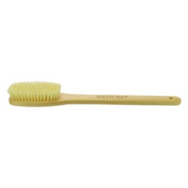 Kent FD5 Beechwood Wood Long Handle Shower Bath Body Brush. for Skin Exfoliate and Massage. 100% Boar Bristles. Best Back Body, Foot and Leg Scrubber Brushing for Wet and Dry Body. Made in England