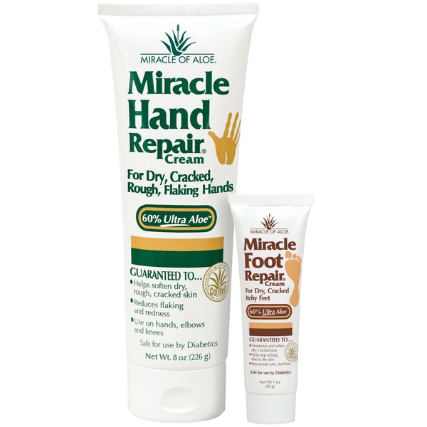 Miracle Hand Repair Cream 8 ounce tube PLUS Miracle Foot Repair 1 ounce tube