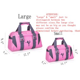 Small/Large Dance Duffle Bag For Girls Sport Gym Bags For Women Yoga Bag (Purple, Small)