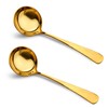 2 Pack Gold Stainless Steel Soup Ladle, 7.5" Small Metal
