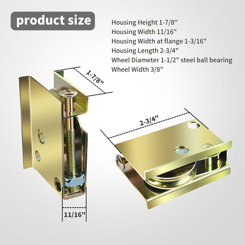 XQK P-4998-FLR Upgraded 1-1/2 in Ball Bearing Steel Sliding Door