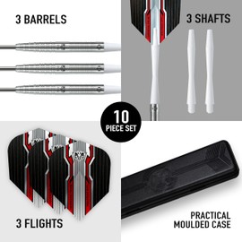 Harrows Wolfram 97% Tungsten Steel Tip Darts Set 21g, 22g, 23g, 24, 25g & 26g - Includes Speedline Shafts, Marathon - Wolfram Flights & Travel Case (24g)