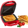 Nostalgia mini sandwich maker toaster compact for portion control seals