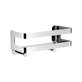 RYing Shower Caddy Stainless Steel Bathroom Organiser, Shower Shelf with Hooks for Shampoo and Shower Gel (Silver) (20 cm)