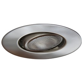 ECO Lighting 6 Inch Recessed Can Light Trim PAR38,BR40 Adustable Gimbal Ring Satin Nickel.