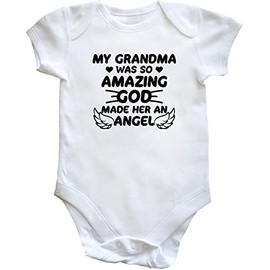 Hippowarehouse My Grandma was so Amazing God Made her an Angel Baby Vest Bodysuit (Short Sleeve) Boys Girls White