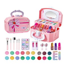 "Juego De Maquillaje Lavable Con Almacenamiento Para Niña Lab.G, Rosa "