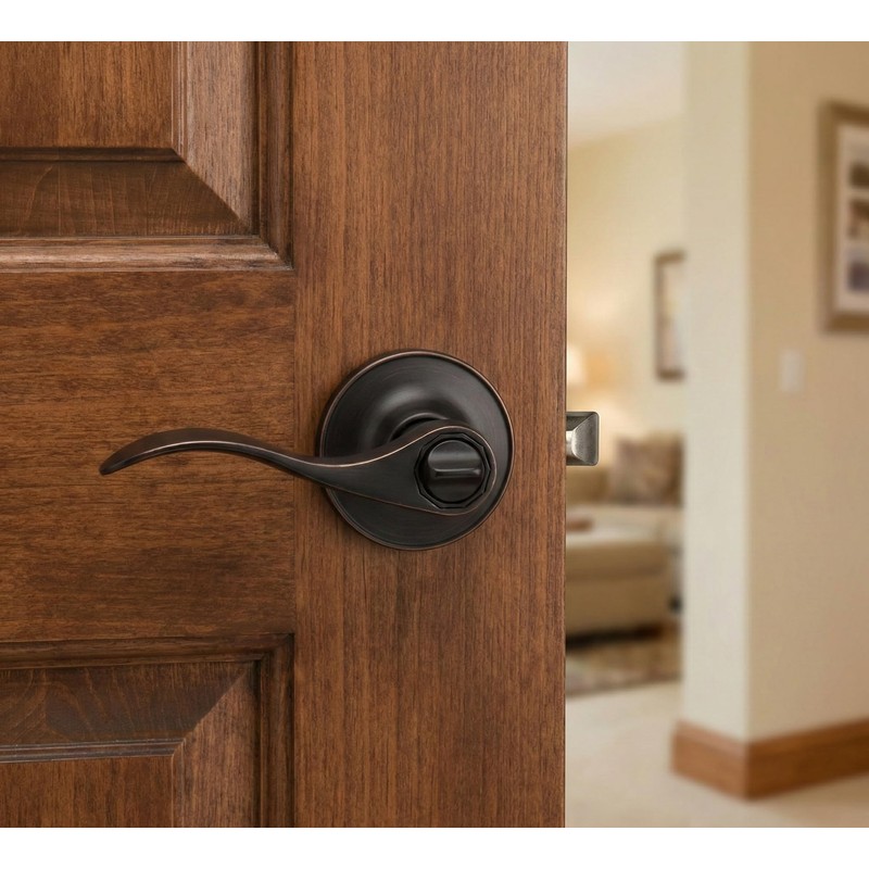 Designers Impressions Kingston Design Oil Rubbed Bronze Privacy Door Lever