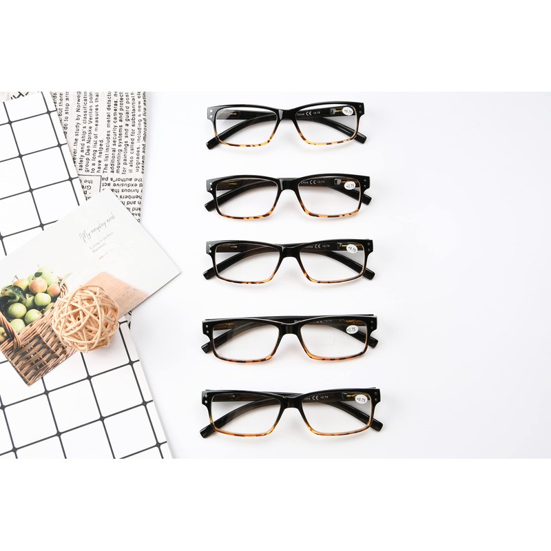 Eyekepper Vintage Reading Glasses for Men - 5 Pack Spring