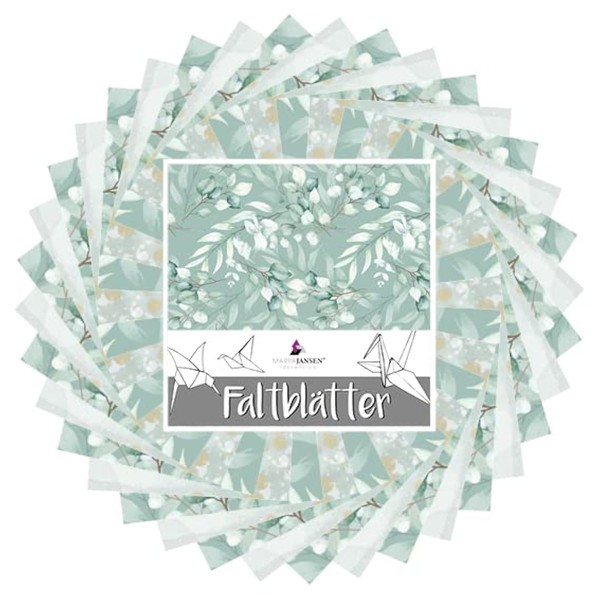 MarpaJansen Origami Folding Paper 90 Sheets Eucalyptus Underneath Front /