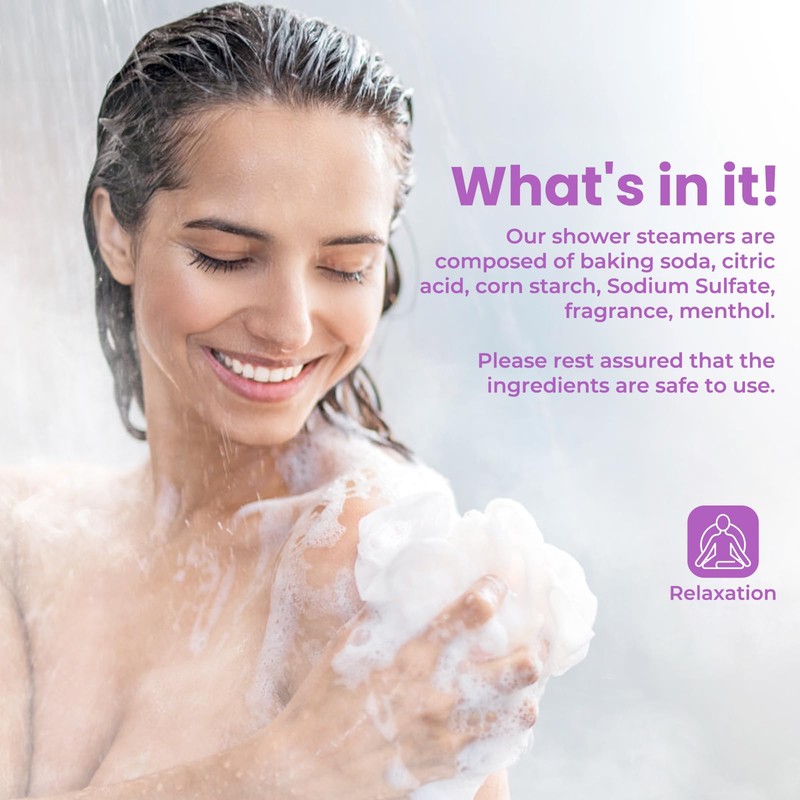 Shower Steamers 8 Pack Set Shower Bombs Tablets in Purple