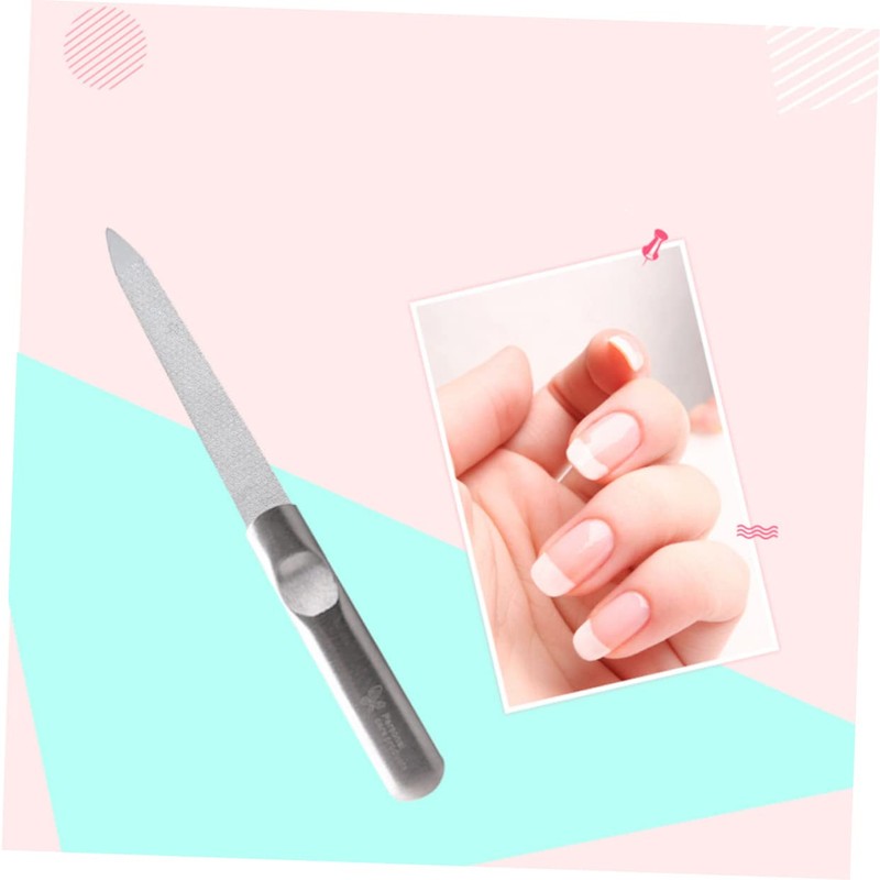 Healeved 2pcs Double Sided Stainless Steel Nail File Metal Manicure
