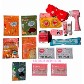 Love  Glow Delux Spa Box  Kit Facial Rosa con Mascarillas, Mascarilla de labios, Rodillo, Banda y Crema Aromtica  Regalo de Autocuidado para Mujer u  
