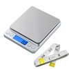 Small Digital Scale,3kg/0.1g,6.6lb,Kitchen Scale,Food Scale,with Blue Backlit LCD Display, 6