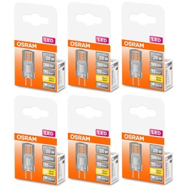 OSRAM LED PIN 30 GY6.35 Pin Base Lamp 2.6 W = 28 W 300 lm 12 V Warm White 80 Ra Pack of 6