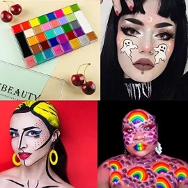 Marca Paleta De Pintura Facial 36 Colores 10 Pinceles