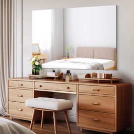 CILIBER Frameless Rectangle Mirror, 36x48 Inch Large Bathroom Mirrors for Wall Over Sink, Upgraded Shatterproof Vanity Mirror with Polished Edge for Bathroom,Bedroom,Living Room and Entryway