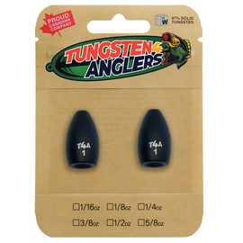 Tungsten 4 Anglers – 97% Pure Tungsten Flipping Weight for Bass Fishing | Sinkers for Punching Through Heavy Cover | 3/8oz. to 1-1/2oz. in Black/Pumpkin (1oz. 2 Pc. Black)