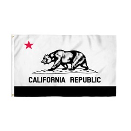 California Black & White 3x5 Ft State Flag - Bold Vibrant Colors, UV Resistant, Golden Brass Grommets, Durable 100 Denier Polyester, Mighty-Locked Stitching - Perfect for Indoor or Outdoor Flying!