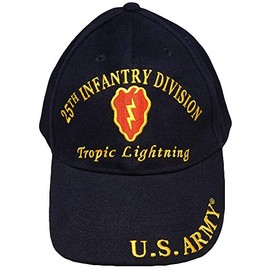 US Army 25th Infantry Division Tropic Lightning Black Embroidered Cap Hat EE0101