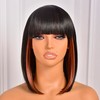 ToyoTress BLunt Cut Bob Wigs With Bangs - 14 Inch