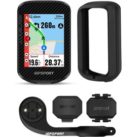 iGPSPORT BSC300T Fahrradcomputer GPS Bundle, 2,4” Touchscreen MAP Navigation Fahrradcomputer mit Geschwindigkeit Trittfrequenzsensor Out-Front Mount Case