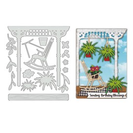 BENECREAT Courtyard Elements Cutting Dies, Building Chair Die Cuts Embossing Stencils Template for Paper Card Making Decoration DIY Scrapbooking Album Craft Decor