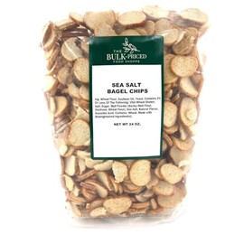 Sea Salt Bagel Chips, Bulk Size (24oz. Resealable Zip Lock Stand Up Bag)