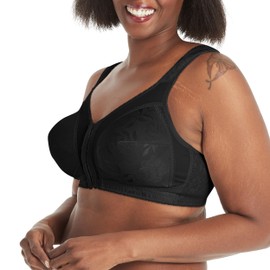 Playtex womens 18 Hour Front-close Wirefree W/ Flex Back Us4695 Full Coverage Bra, Black, 44DDD US
