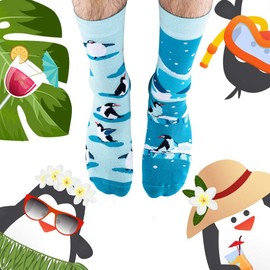 TODO Colours Funny Children's Socks with Motif for Girls, Boys, Toddlers, penguins kids