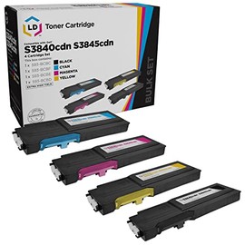 LD Compatible Toner Cartridge Replacements for Dell S3840cdn S3845cdn Extra High Yield (1 Black, 1 Cyan, 1 Magenta, 1 Yellow, 4-Pack)