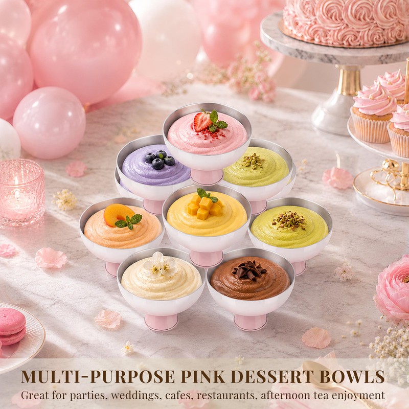 Pink Gradient 304 Stainless Steel Dessert Cup Set 4 Pack