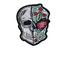 Angry Head Clothes Patches Tattoo Snake Skull Embroidered Clothes Patch Applique Badge Iron On Sew On Emblem Custom DIY Jeans Jacket Kid's Clothing Bag