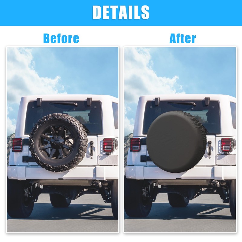 uxcell Universal 190T Polyester Spare Tire Cover for Jeep Trailer