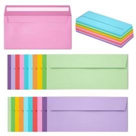 Slapaflife 50 Pack Business Envelopes #10, 4.13 x 9.49 Inches Colored Envelopes Self Seal for Business, Invoices, Letter Mailing, Office Checks