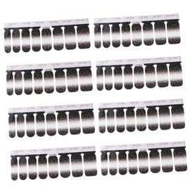 minkissy Pcs Gradual Nail Sticker Set Fake Nails Full Coverage for Parties Events Safe Material Black