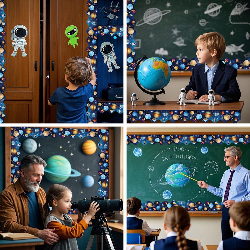 69Ft Outer Space Theme Bulletin Board Borders Galaxy Bulletin Board