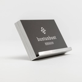 SCHILDER Systeme Set of 2 High-Quality Business Card Holders Made of Stainless Steel | Business Card Stand for Name Cards and Business Cards | Elegant Design | Made in Austria | 2 Organisers