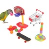 4pcs Bird Training Toys Interactive Fun Basketball Skateboard Trolley Parrot