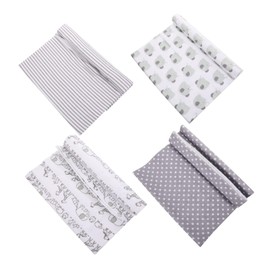 FRCOLOR 4Pcs Swaddling Shawl Soft Newborn Swaddle Wrap Towel for Nursing Cover Tummy Blanket and Burp Cloth for Newborns