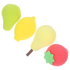 Healeved 4pcs Fruit-shaped Makeup Sponges Dual Use Wet Dry Cosmetic Tools for Liquid Foundation Concealer and Bronzing Soft and Skin-friendly for Women Makeup Supplies