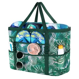 DOFOWORK Mesh Beach Bag - Extra Large Beach Bags for Women with 9 Pockets