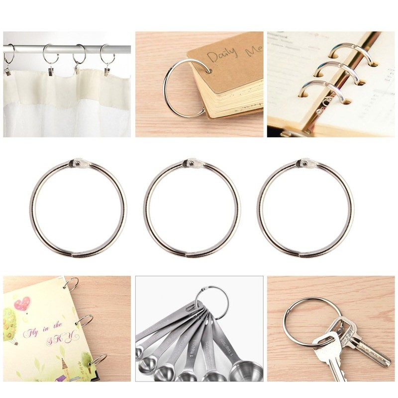 15 Pack 1.8 Inch Diameter Book Loose Leaf Binder Rings