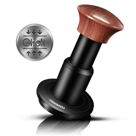 ceelatti Tamper 54 mm, 30 lbs Constant Pressure Regulating Sound Feedback Espresso Tamper for Sage Barista Express Pro 54 mm Portafilter, 3-Spring Coffee Tamper, Wooden Handle, Stainless Steel Ribbed