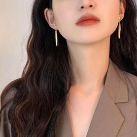 Crymystal Handgemachte Goldene Tränentropfen Ohrringe für Frauen Marquise Tropfen Ohrringe Aussage lange hängende Ohrringe geometrische lange hängende Ohrringe Schmuck für Mädchen Geschenk