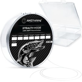 AMZfishing® Stealth Mode 50 m Fluorocarbon Leader Line 0.20-0.85 mm 100% Fluorocarbon Fishing Line Zander Leader Fishing Line Fishing Accessories (Diameter 0.28 mm 4.95 kg (10.89 lbs))